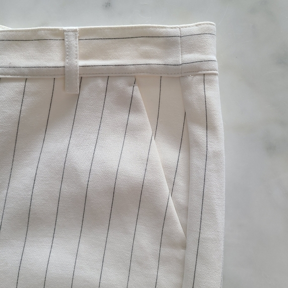 GANNI Striped Tapered Pants, Size 8, White | Black, NWOT - Picture 12 of 16